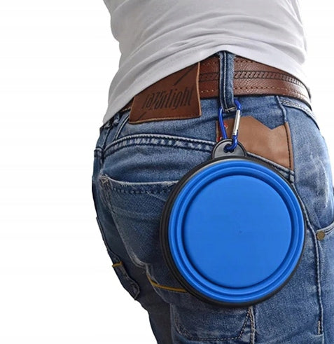 SILICONE DOG BOWL, FOLDABLE, TOURIST, comfortable, practical, 1L Brand Reverse