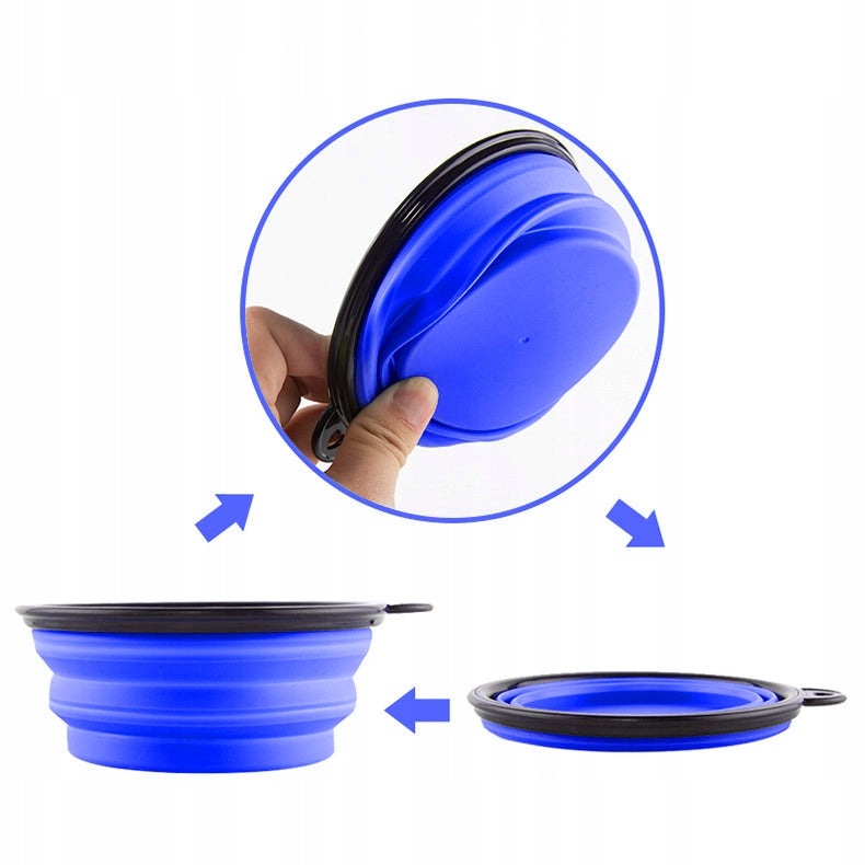 SILICONE DOG BOWL, FOLDABLE, TOURIST, comfortable, practical, 1L Capacity 1 l