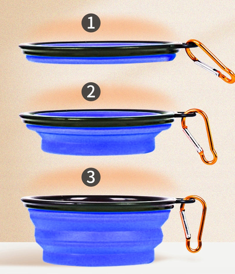 SILICONE DOG BOWL, FOLDABLE, TOURIST, comfortable, practical, 1L Material silicone
