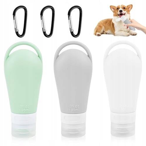 SILICONE DOG FOOD TUBE WITH TRAVEL CARABINER 90ML 3PCS Manufacturer code Bez marki
