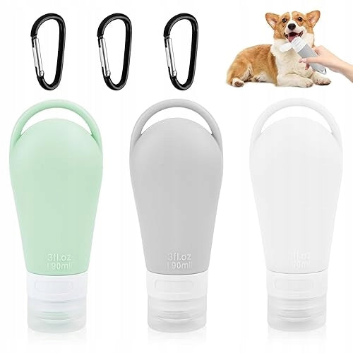 SILICONE DOG FOOD TUBE WITH TRAVEL CARABINER 90ML 3PCS