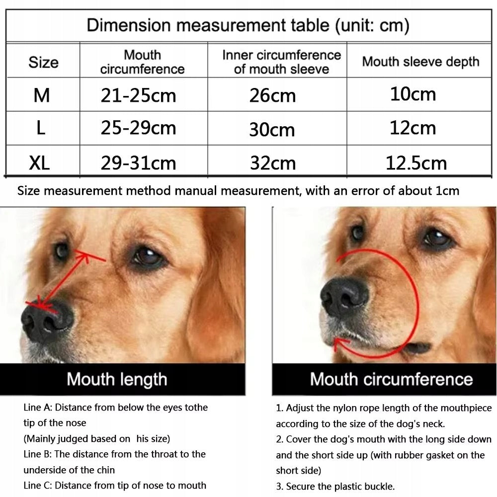 SILICONE DOG MUZZLE COMFORTABLE anti-barking SIZE XL Packaging status original