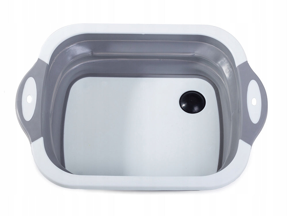 SILICONE DRAINER BOWL CUTTING BOARD TOURIST SINK WITH DRAIN 2in1 Packaging status original
