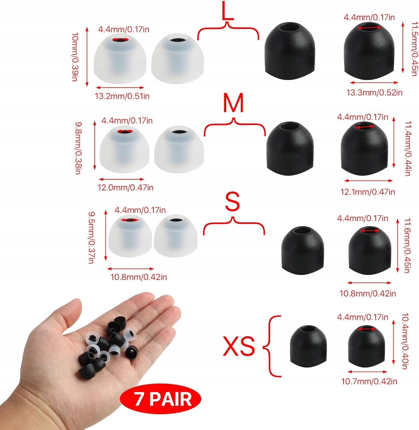 SILICONE EARBUDS 14 PIECES HEADPHONE ERASER 4 SIZES REPLACEMENT SOFT Brand no brand