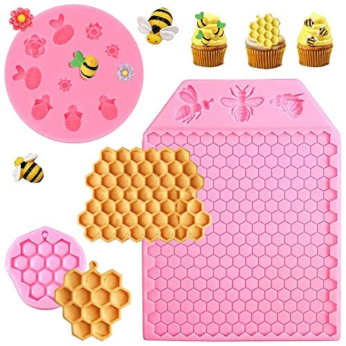 SILICONE FORMS BEES HONEYCOMB FOR FONDANT SUGAR MASS SET OF 3 Brand no brand