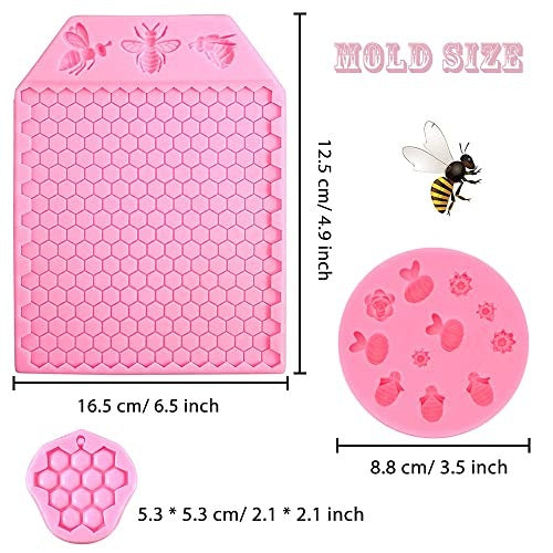 SILICONE FORMS BEES HONEYCOMB FOR FONDANT SUGAR MASS SET OF 3 Manufacturer code Producent niezależny