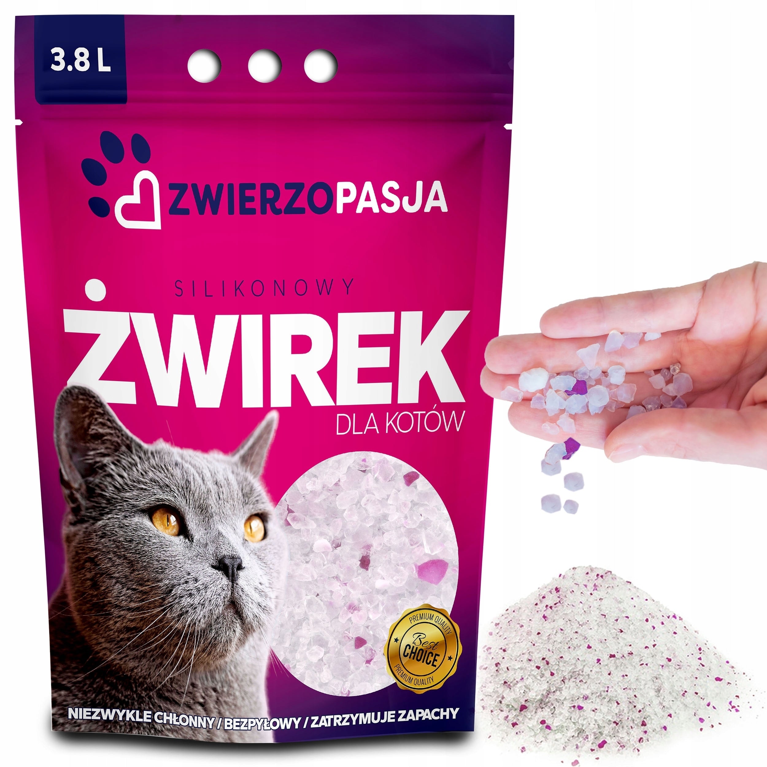 SILICONE LITTER FOR CATS EFFICIENT DUST-FREE ZWIERZOPASJA 3,8L