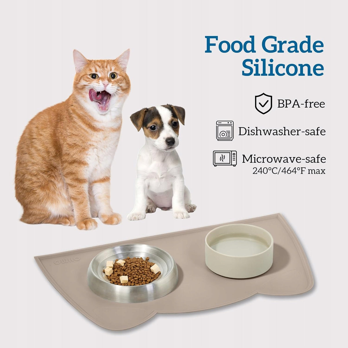 SILICONE MAT FOR CATS DOGS NON-SLIP WATERPROOF 40X25CM Kind automatic feeder