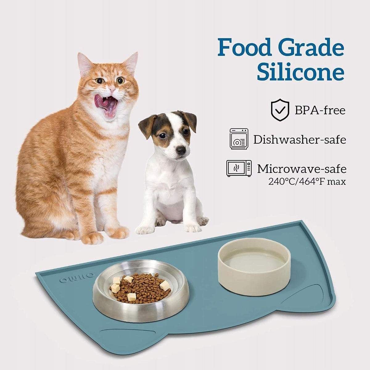 SILICONE MAT FOR FEEDING CATS DOGS NON-SLIP 40X25CM Kind automatic feeder