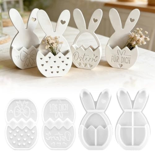 SILICONE MOLDS FOR CASTING EASTER HARE EGG SET OF 4 PCS. Brand no brand