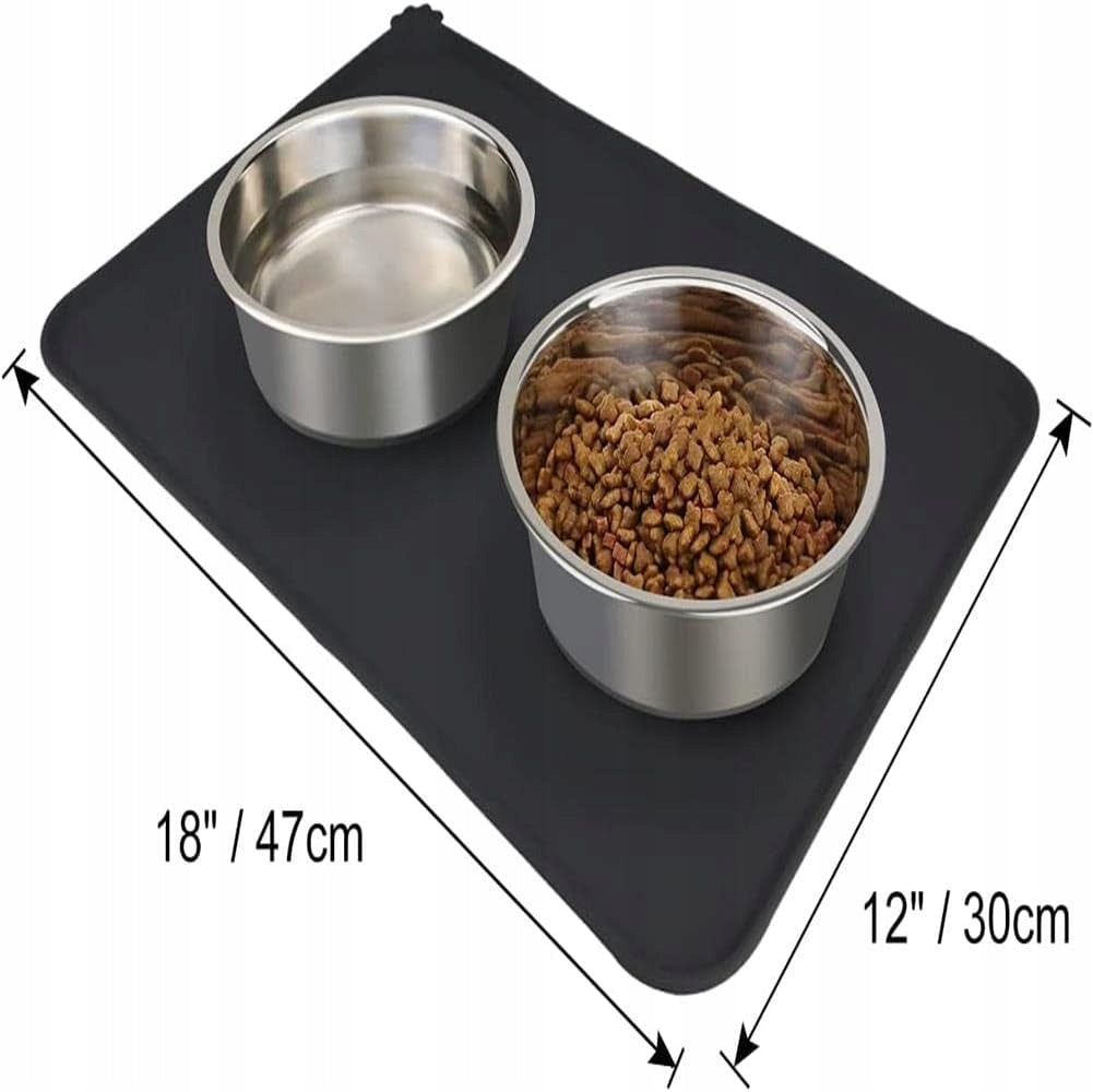 SILICONE PET FEEDING MAT 47 x 30cm BLACK WATERPROOF MAT Brand no brand