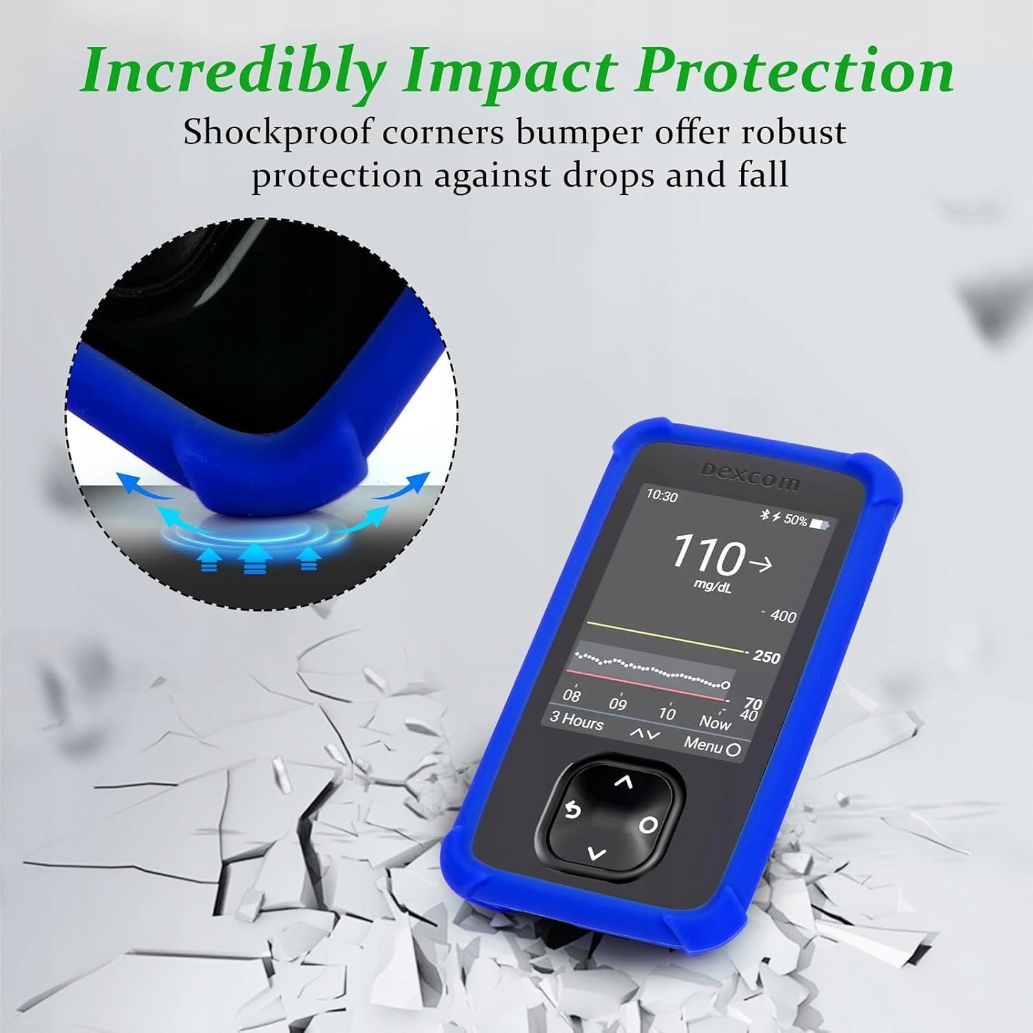 SILICONE PROTECTIVE CASE FOR DEXCOM G7 SENSOR BLUE Medical device type accessories for a medical device or a product without an intended medical purpose