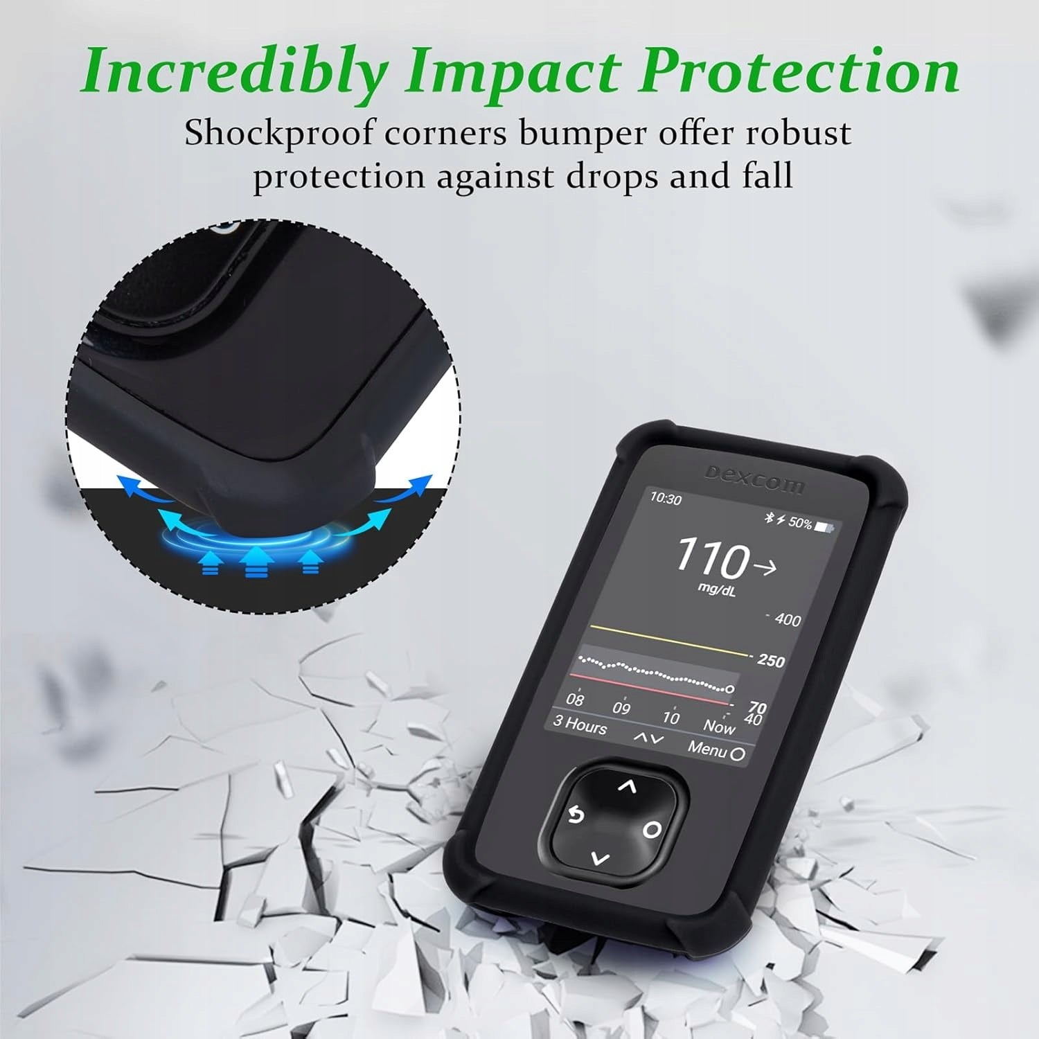 SILICONE PROTECTIVE CASE FOR RECEIVER G7 NON-SLIP BLACK Medical device type accessories for a medical device or a product without an intended medical purpose