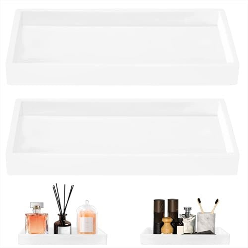 SILICONE STORAGE TRAY MINIMALIST WHITE BATHROOM 2 PACK Brand no brand