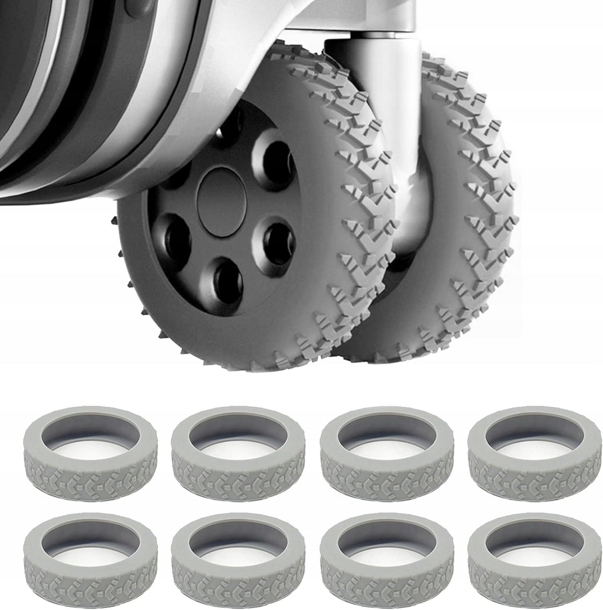 SILICONE SUITCASE WHEEL COVERS 8 PIECES NON-SLIP