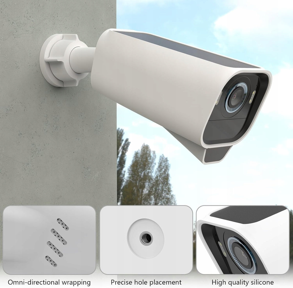 SILICONE SURVEILLANCE CAMERA CASE WATERPROOF PROTECTIVE Model 1 Stück Silikonhülle, Weiß