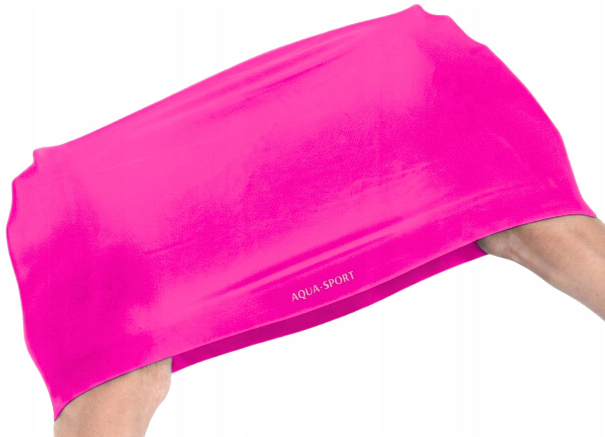 SILICONE SWIMMING CAP FOR LONG HAIR SWIMMING POOL Aqua-Sport Manufacturer code Pink