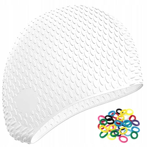 SILICONE SWIMMING CAP FOR LONG HAIR SWIMMING POOL Aqua-Sport Manufacturer code WHITE
