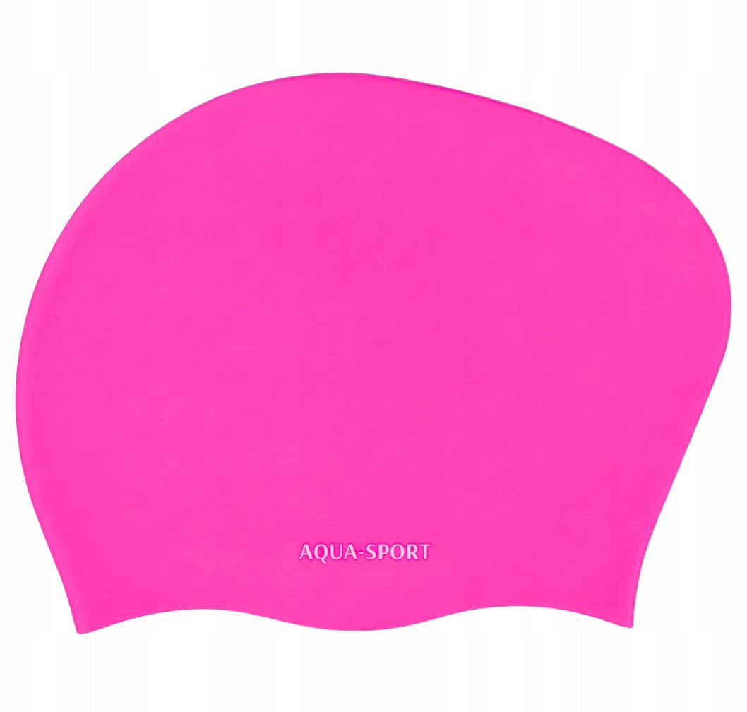 SILICONE SWIMMING CAP FOR LONG HAIR SWIMMING POOL Aqua-Sport