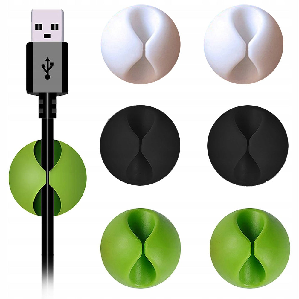 SILICONE WIRE CABLE ORGANIZER Self Adhesive FOR DESK Organizer 6