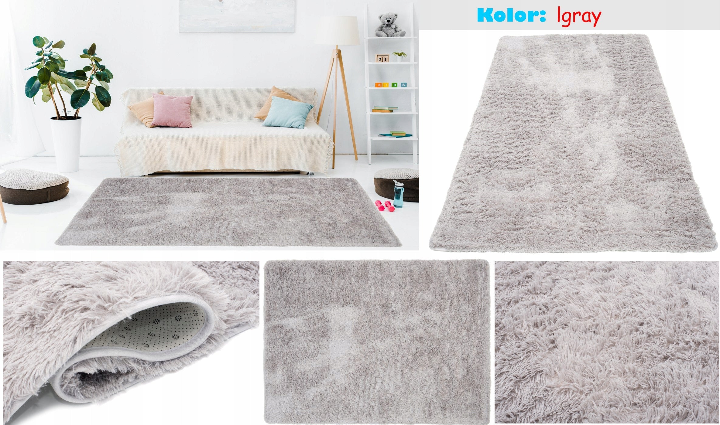 SILK CARPET 80x150 Shaggy Plush Soft Hairy Brand Dywany Chemex