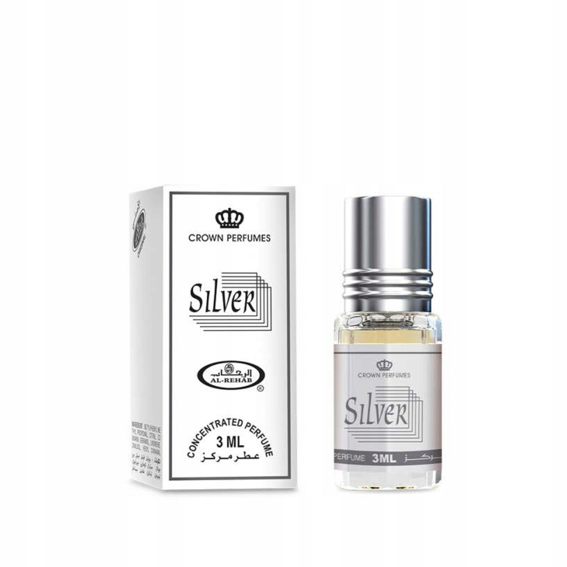 SILVER ARABIC PERFUME IN OIL FRESH WOODY MEN'S 3 ml AL REHAB Packaging status original