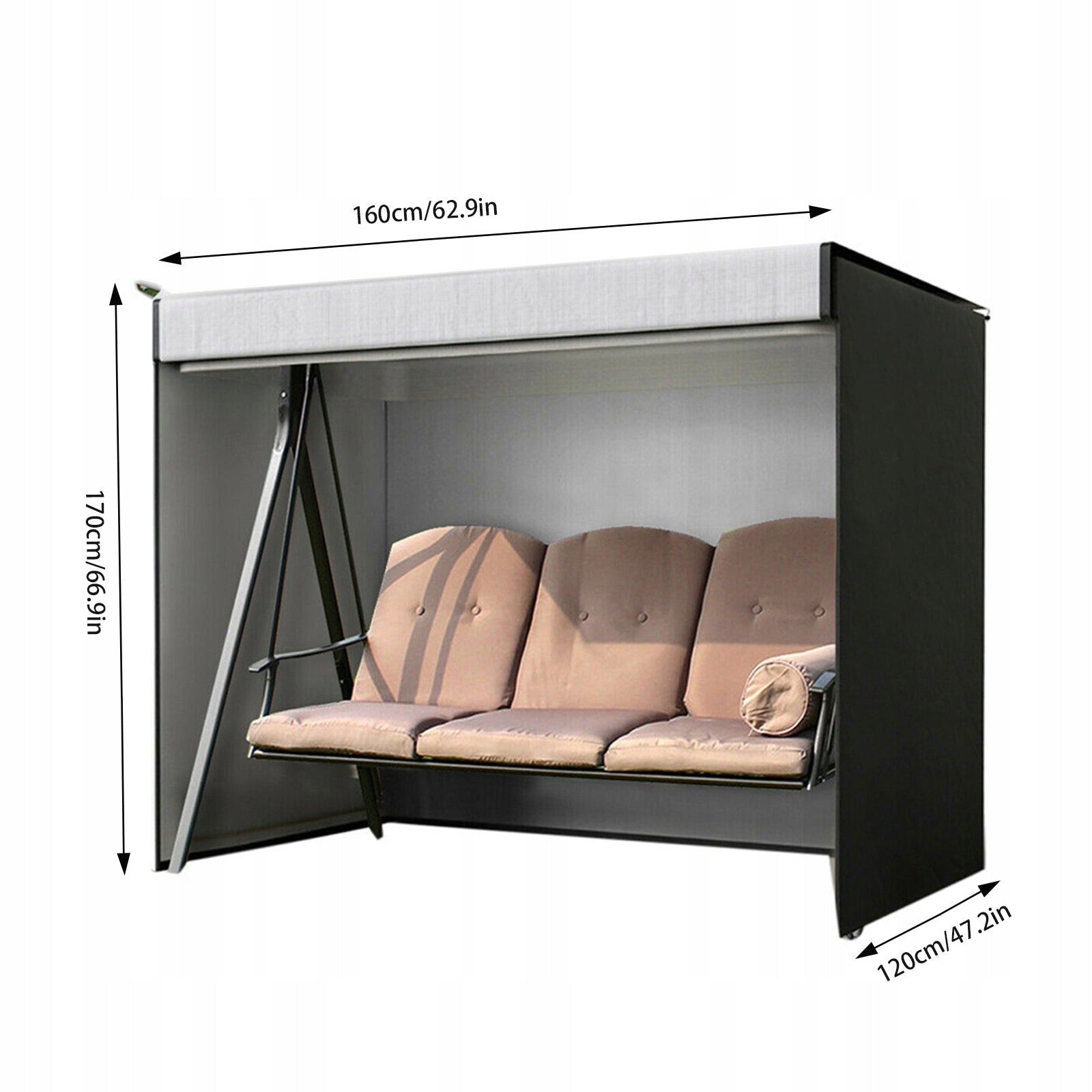 SILVER COATING SWING COVER OUTDOOR, 160X120X170 CM GARDEN SWING PROTECTOR EAN (GTIN) 756383485728