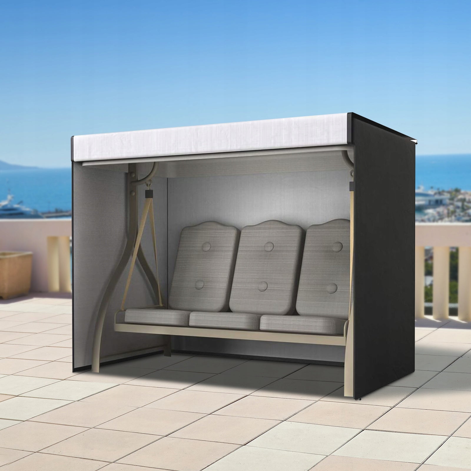 SILVER COATING SWING COVER OUTDOOR, 160X120X170 CM GARDEN SWING PROTECTOR Length 160 cm