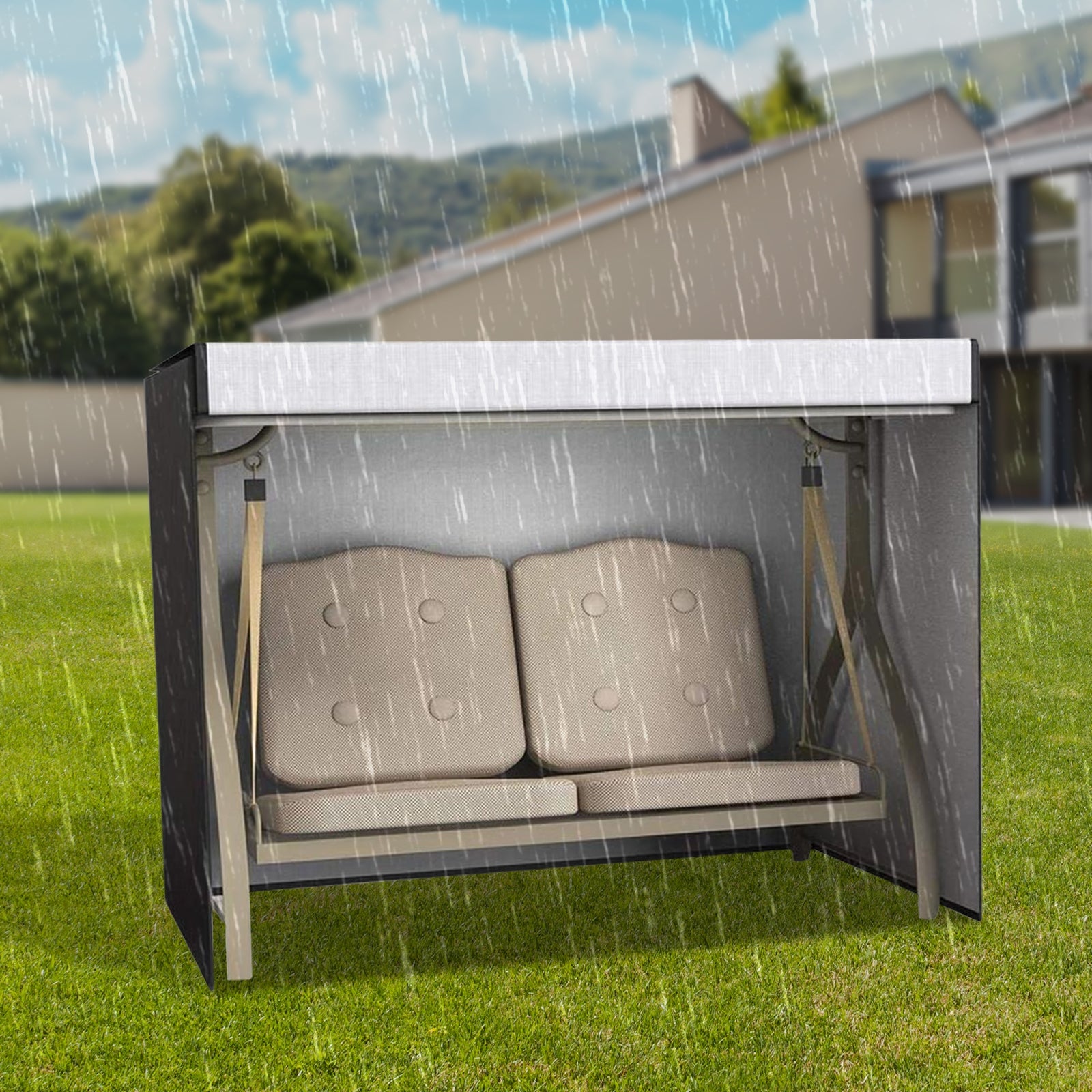 SILVER COATING SWING COVER OUTDOOR, 160X120X170 CM GARDEN SWING PROTECTOR Manufacturer no brand