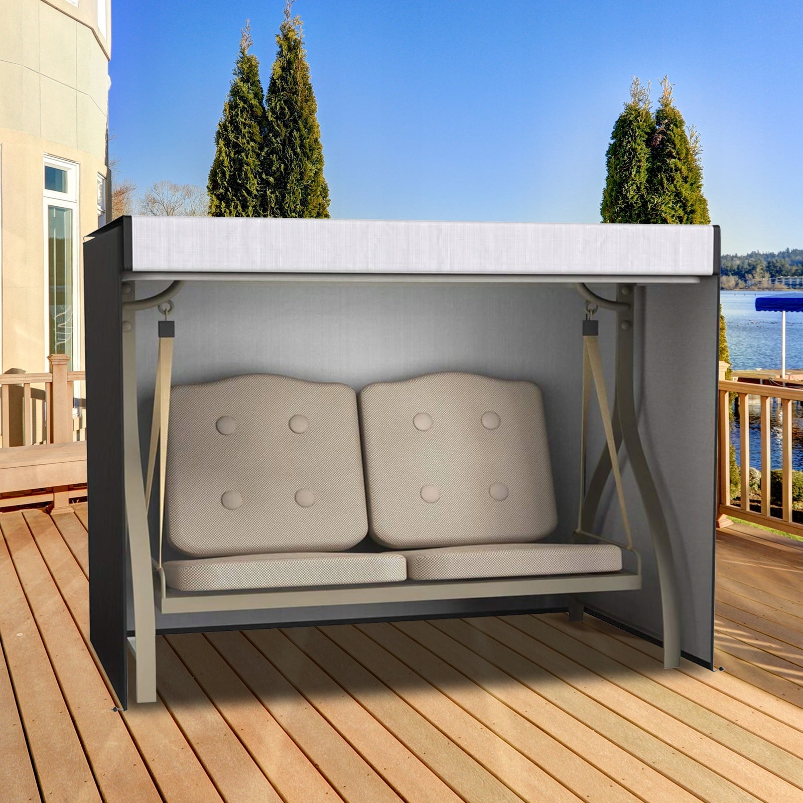 SILVER COATING SWING COVER OUTDOOR, 160X120X170 CM GARDEN SWING PROTECTOR Product width 1220 cm