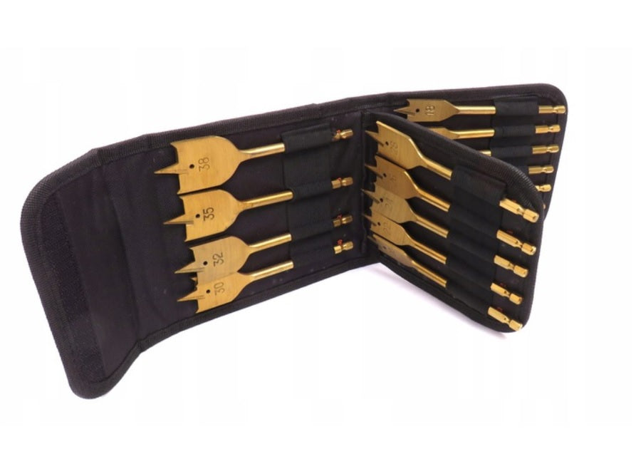 SILVER PADDLE DRILL BLADES FLAT 16 PIECES 6-38MM CASE S11544 Brand SilverTools