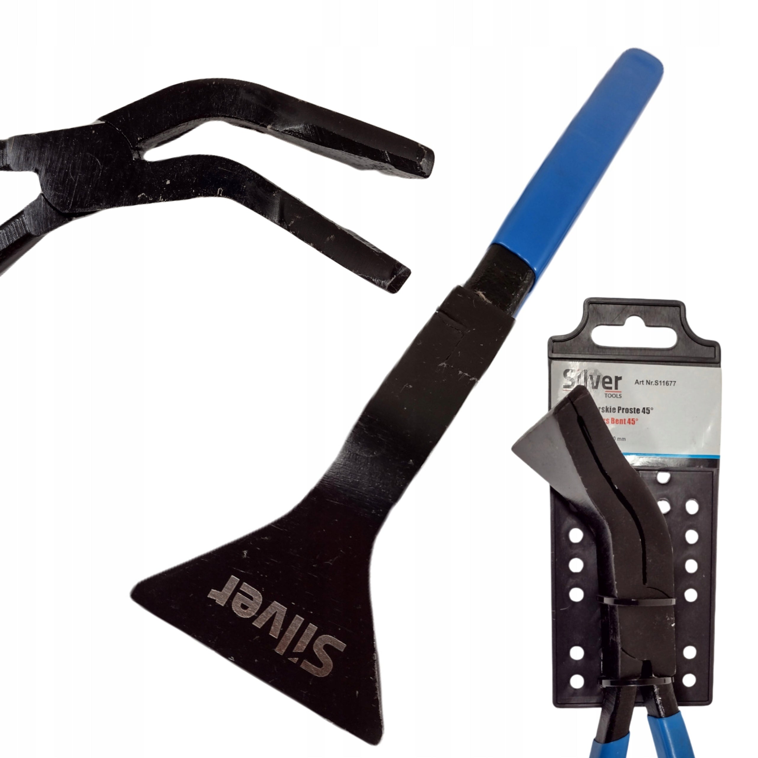 SILVER ROOFING PLIERS FOR BENDING SHEET METAL 280MM BENT 45° S11677