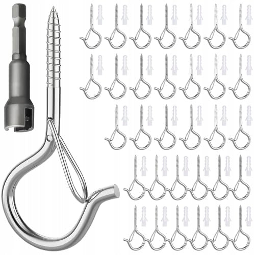 SILVER STAINLESS STEEL SCREW HOOKS PROTECTION 30 PCS Brand no brand