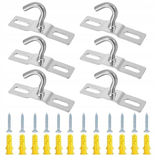 SILVER STEEL CEILING HOOKS FOR GYPSUM BOARDS 6 PIECES ASSEMBLY