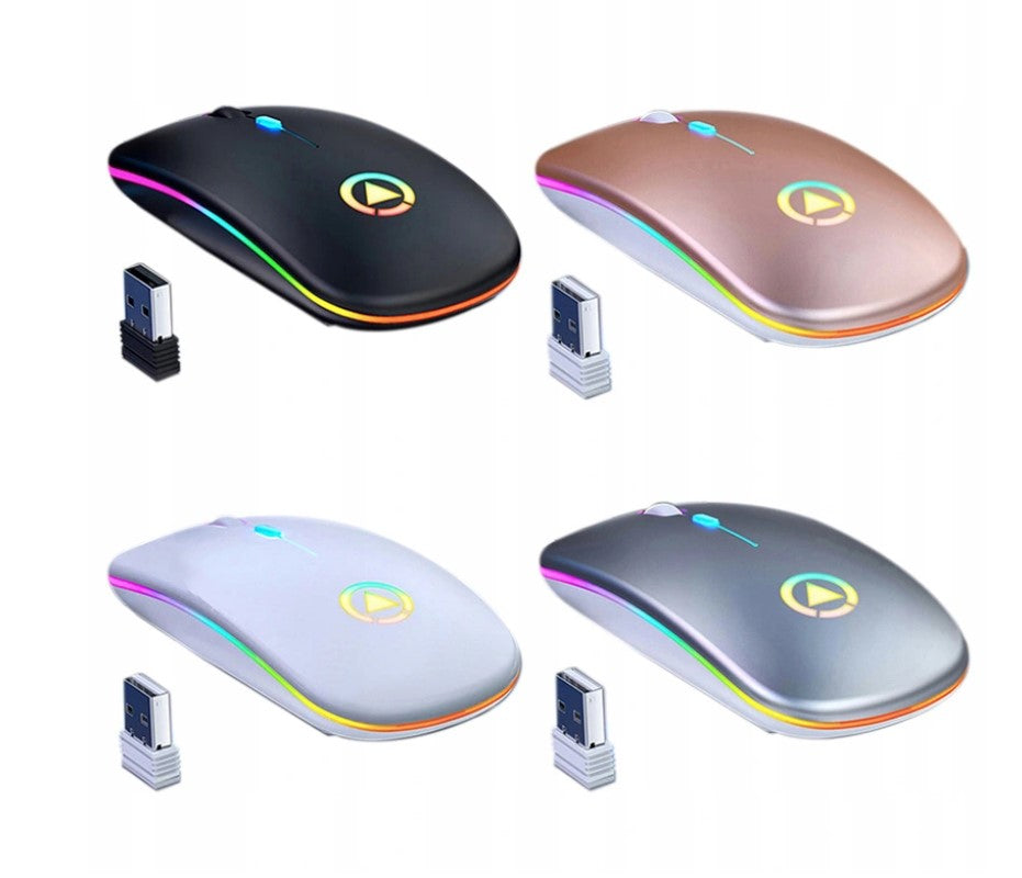 SILVER WIRELESS MOUSE QUIET OPTICAL FOR LAPTOP BACKLIT LED Manufacturer code Wireless Mouse
