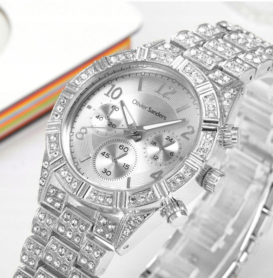 SILVER WOMEN'S WATCH WITH SWAROVSKI CRYSTALS 925 AS A GIFT FOR WIFE Packaging status original