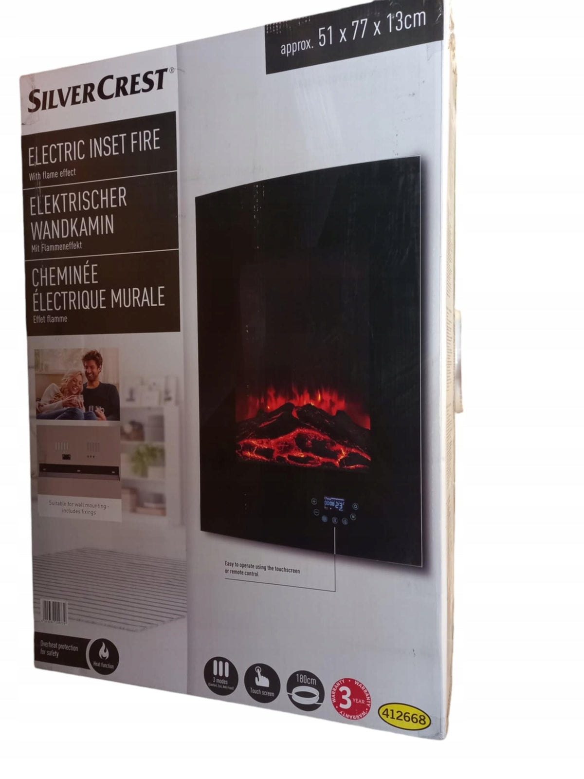 SILVERCREST Electric fireplace, SEK 1800 A1, 1800 W