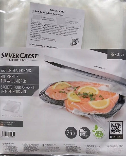 SILVERCREST Food sealer film vacuum bags 25x30cm 25 pieces