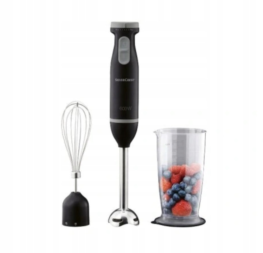 SILVERCREST Stylish Hand Blender TURBO Black 600W Beater Mixer 2in1