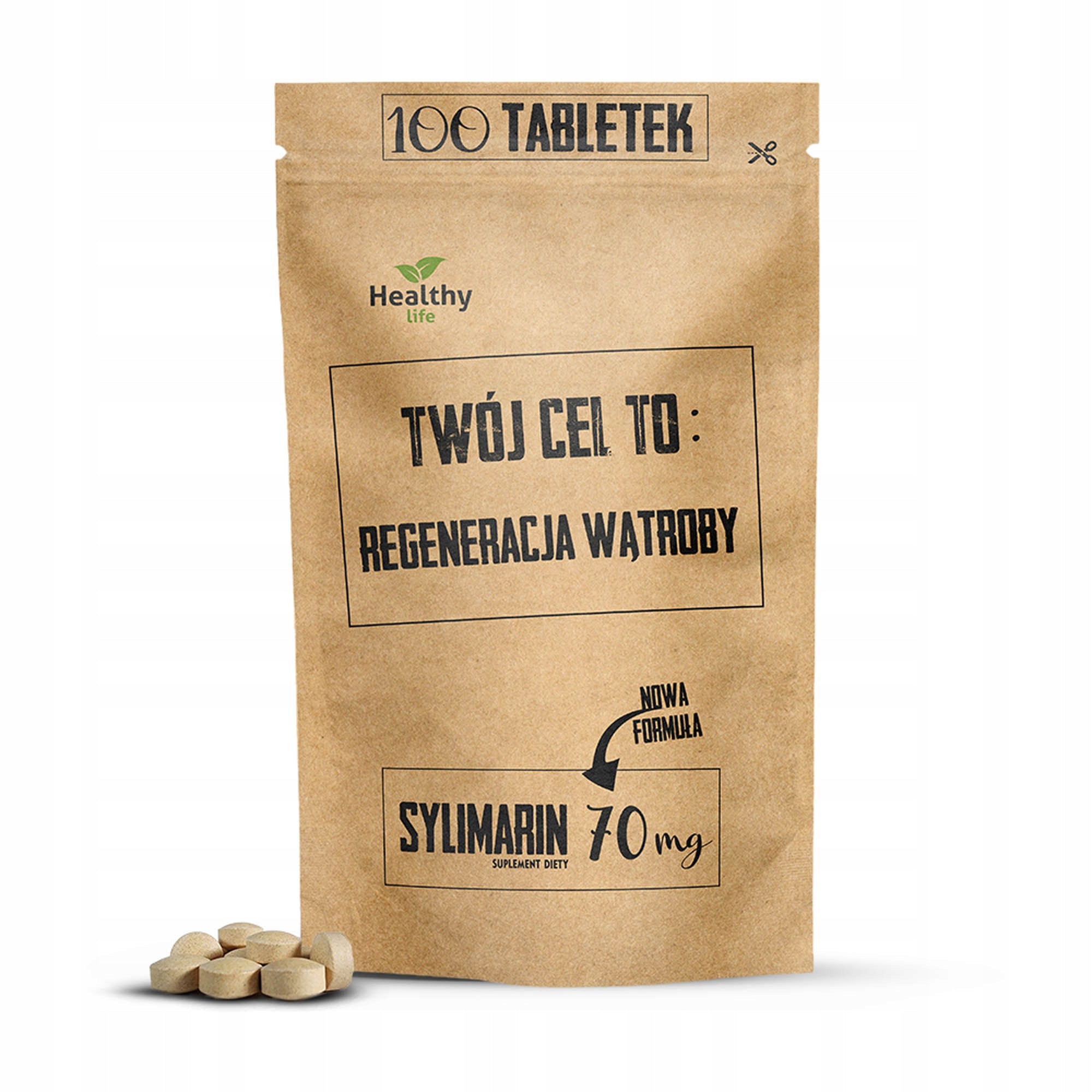 SILYMARIN 70 mg LIVER REGENERATION SUPPORTS DIGESTION Twój cel to 100 TAB
