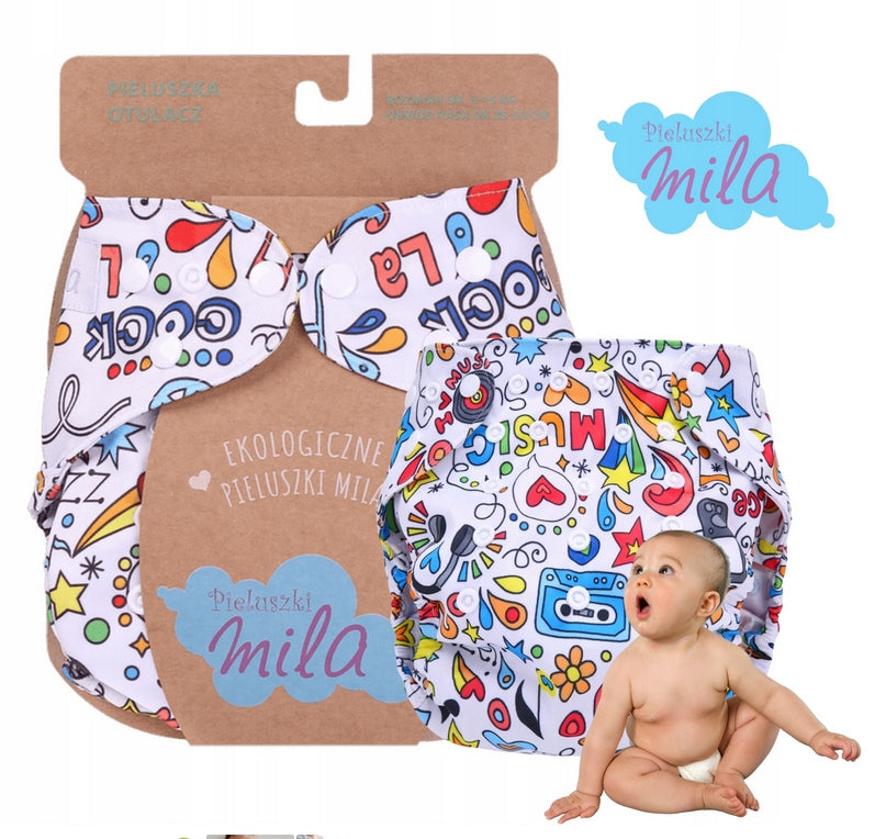 SIMED DIAPER REUSABLE MILA SWADDLE 3-15KG MUSIC