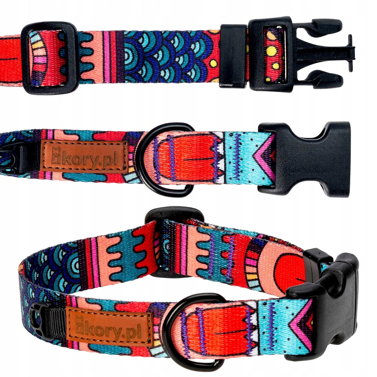 SIMPLE adjustable collar for large hound L 25 mm Ukory COLORFUL