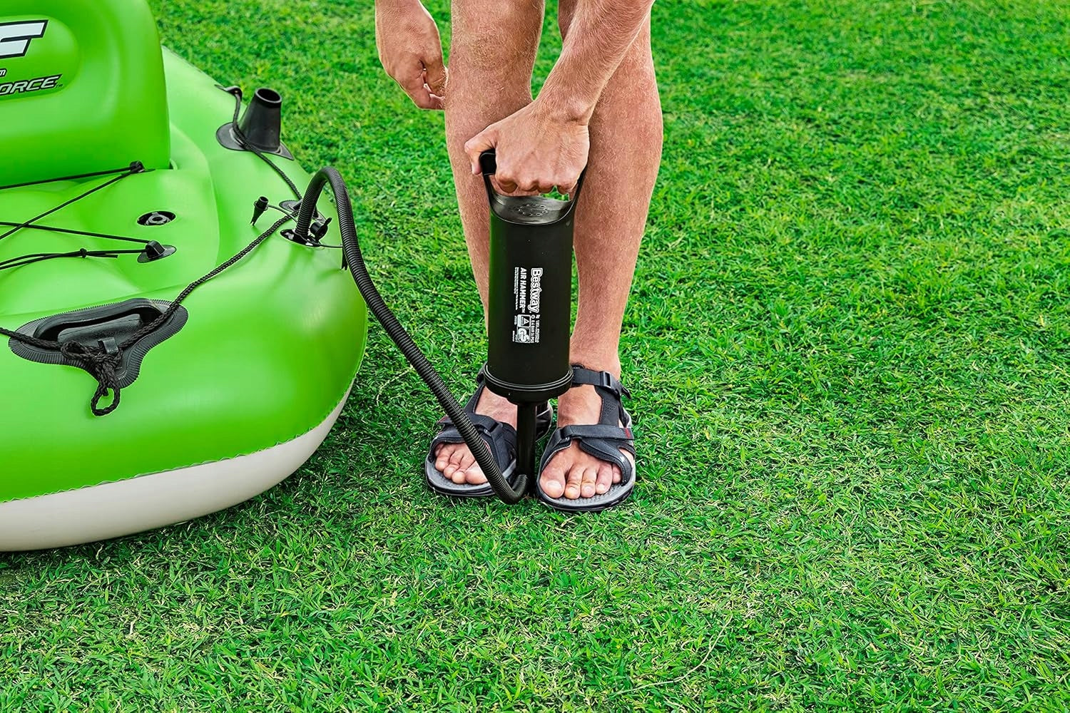 SINGLE INFLATABLE KAYAK 285 CM GREEN FOR RECREATION AND FISHING Manufacturer code 5900380912014