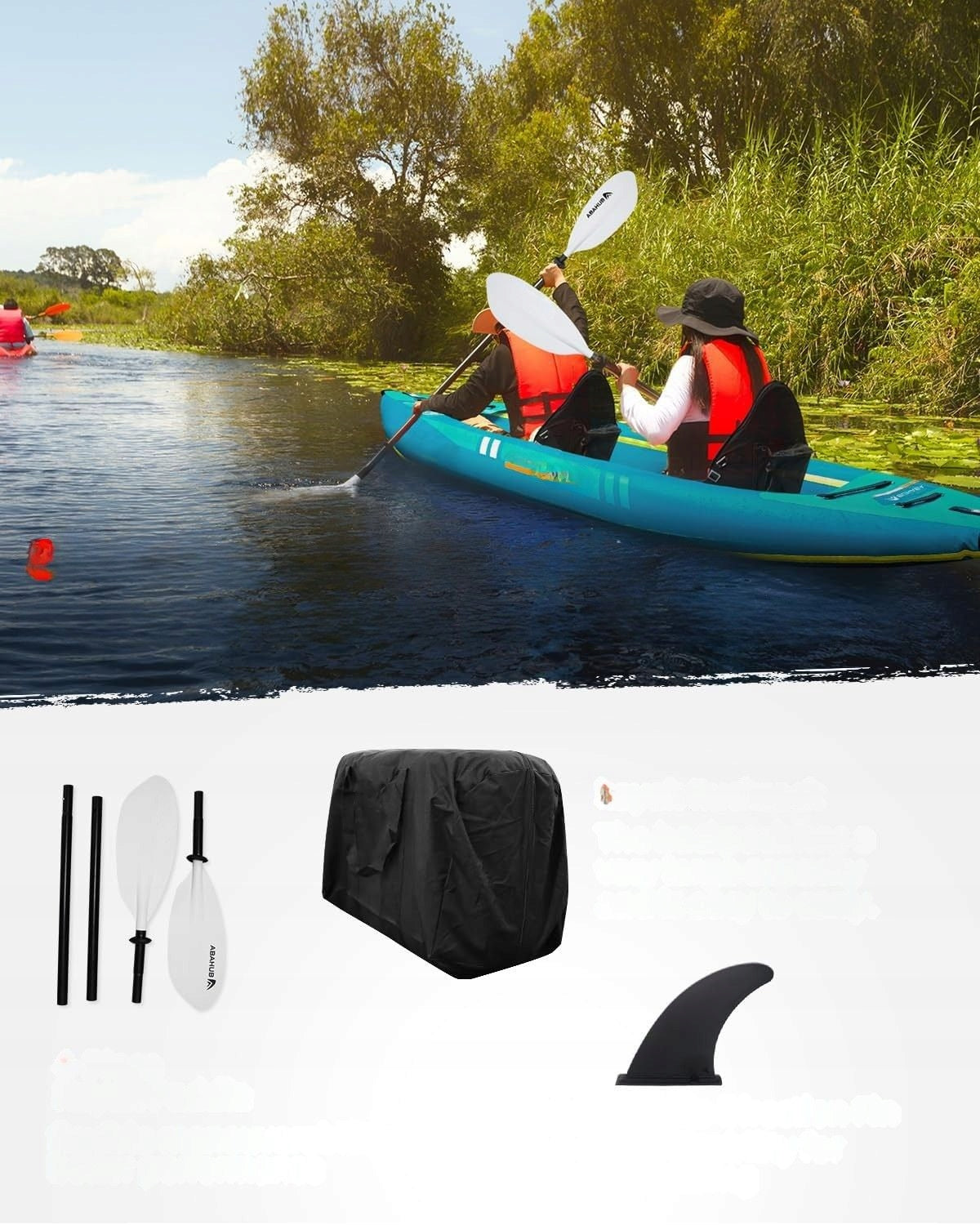 SINGLE INFLATABLE KAYAK 320 CM WITH PADDLE PUMP AND SEAT Packaging status original