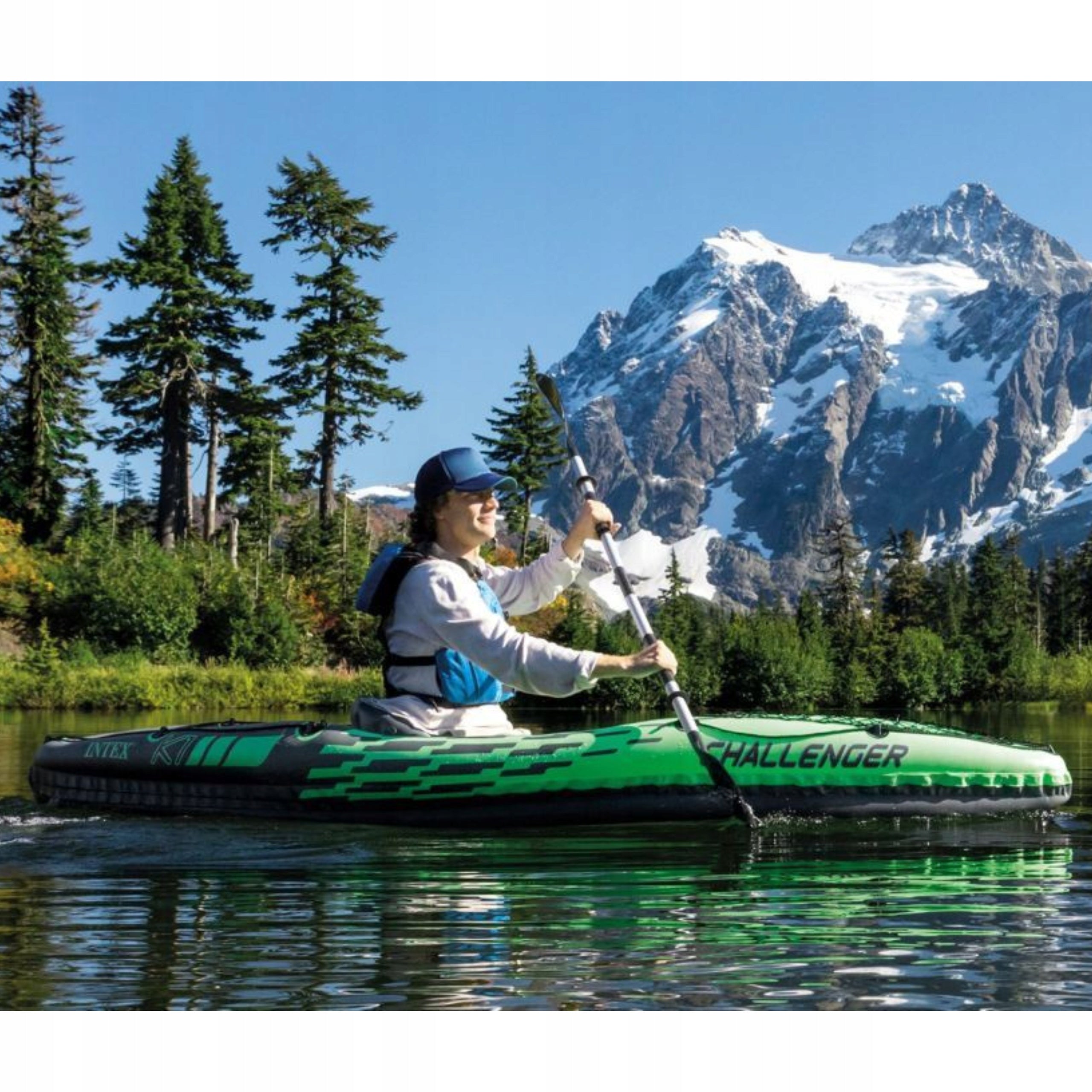 SINGLE INFLATABLE KAYAK Complete Stable Paddle Set Pump Bag Manufacturer code lekki pompowany kajak PVC z wiosłami pompką 9