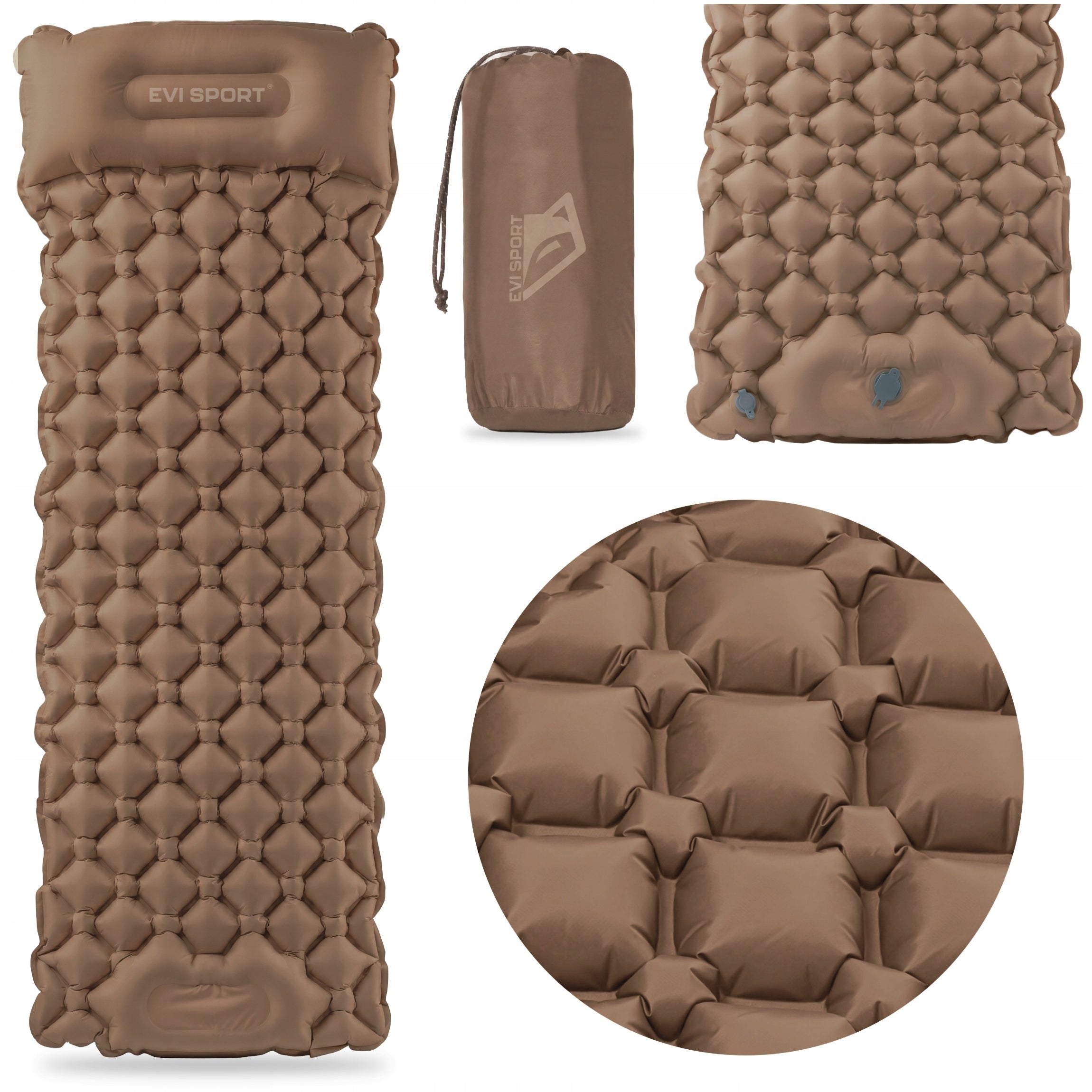 SINGLE INFLATABLE MATTRESS WITH TOURIST PUMP LIGHT FOR SLEEPING HAMMOCK