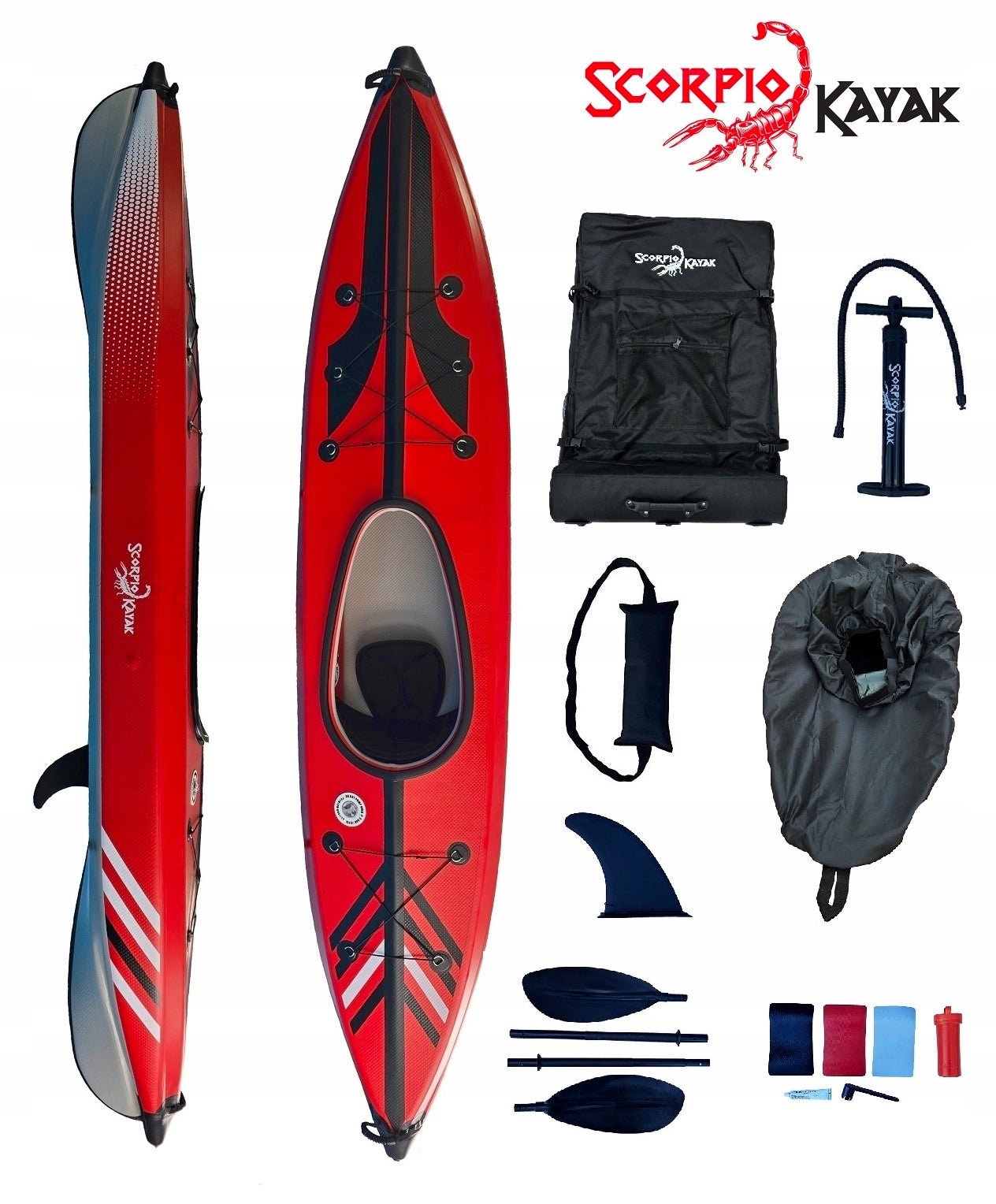 SINGLE KAYAK PUMPED DS 385 FULL DROPSTITCH ONE WITH DECK