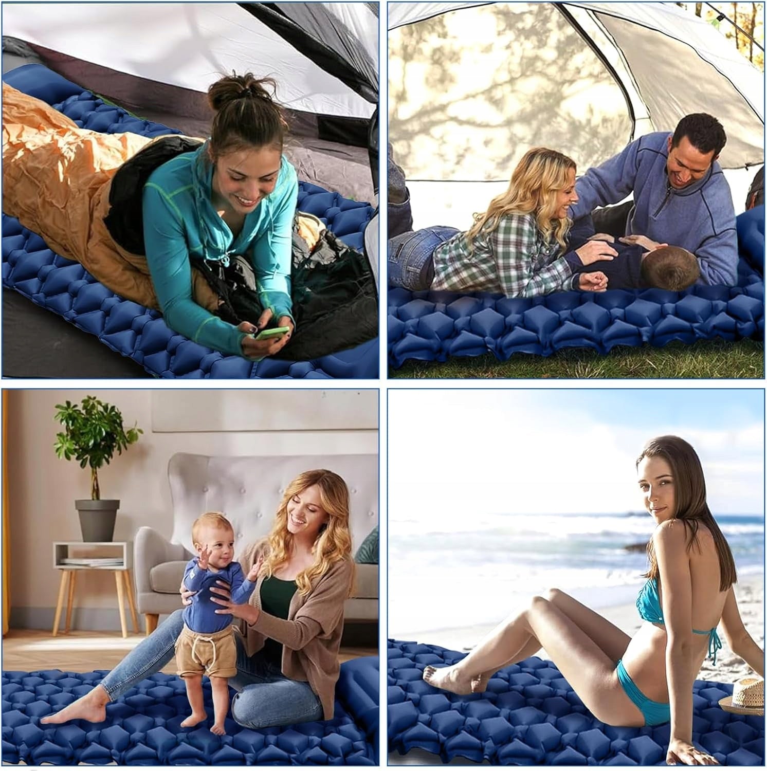 SINGLE MATTRESS TOURIST MAT FOLDING INFLATABLE WITH PILLOW 190 cm Packaging status original