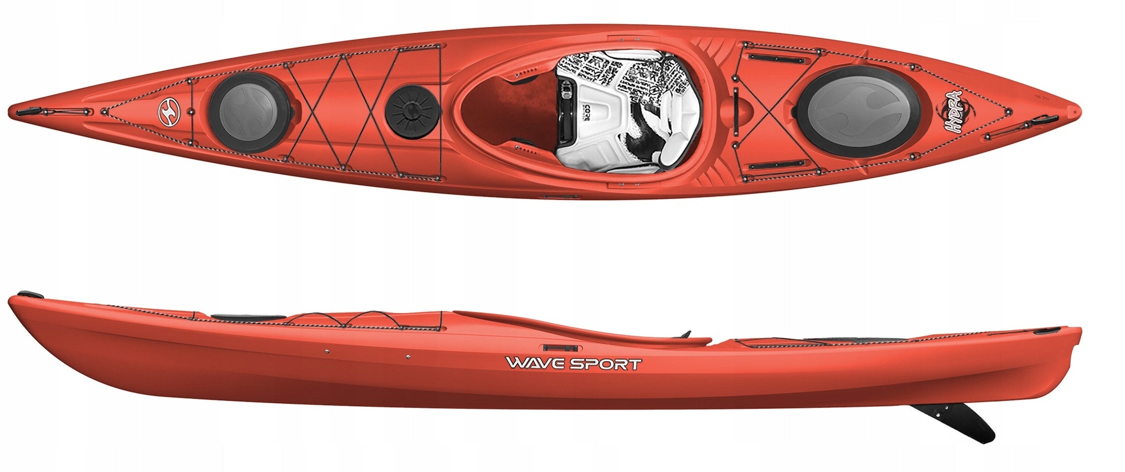 SINGLE-PERSON HIKING KAYAK COMFORTABLE FAST HYDRA 125 WAVE SPORT ONE