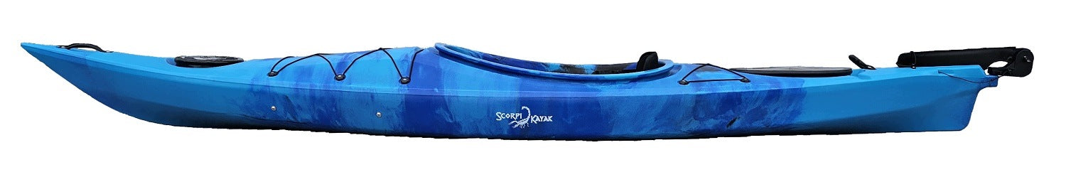 SINGLE-PERSON HIKING KAYAK VIKING 12 + RUDDER LAKE RIVER ONE Model VIKING 12 HD + STER BLUE